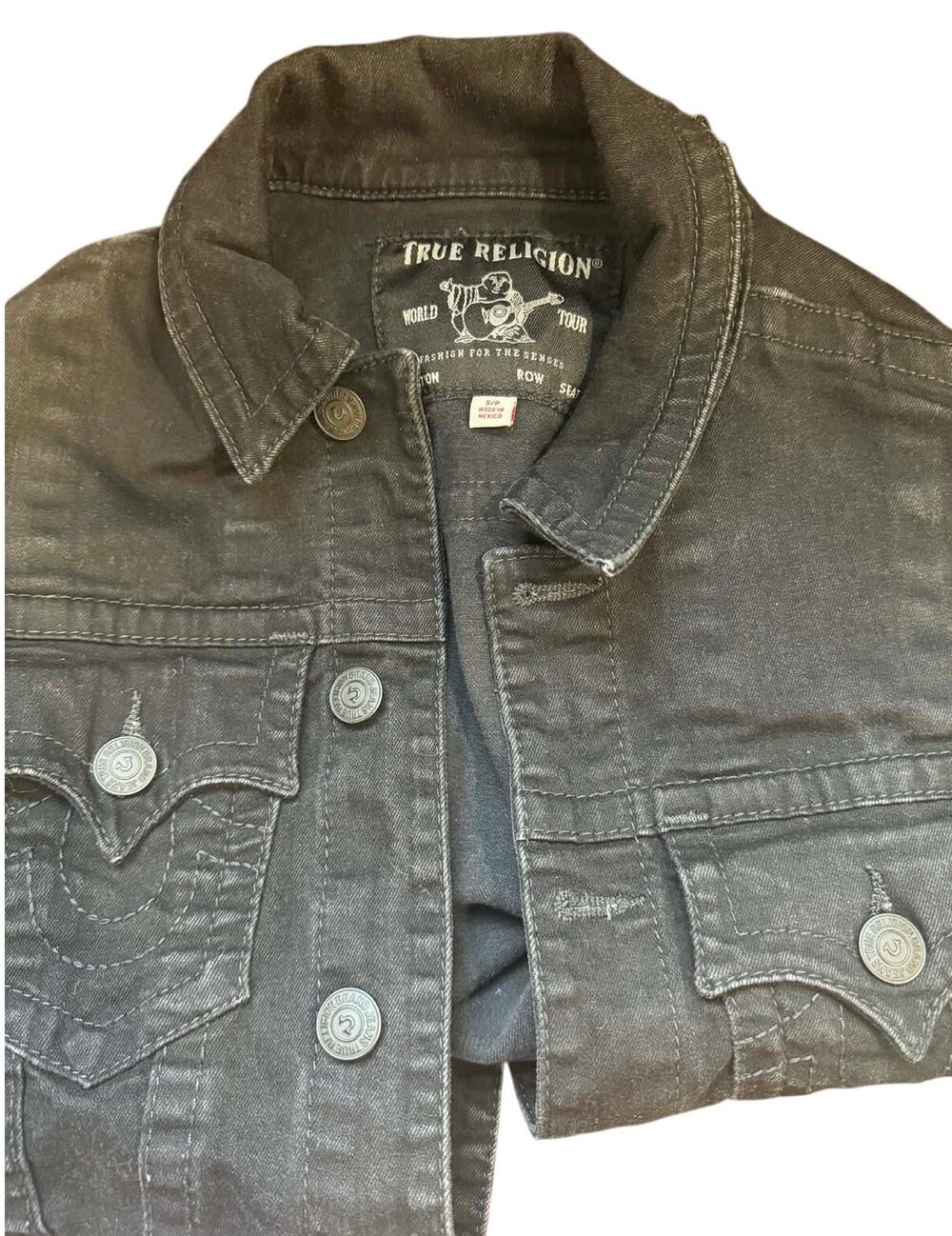Stylish True Religion Women's Black Denim Jean Jacket